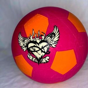 Pink and Orange Soccer Ball with Heart
